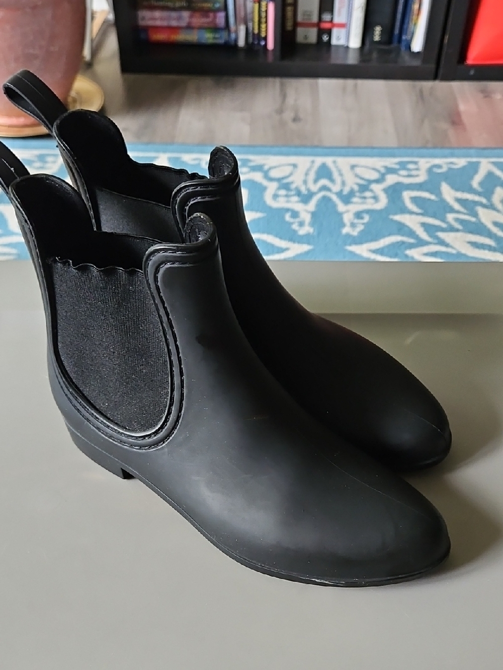 Jeffrey Campbell Black Chelsea Rain Ankle Boots